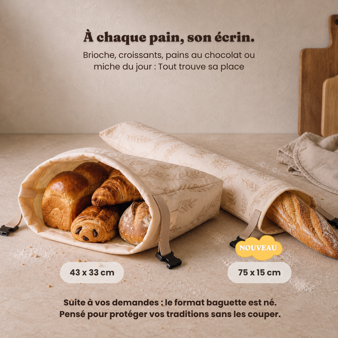 Sac à pain en coton et cire d'abeille