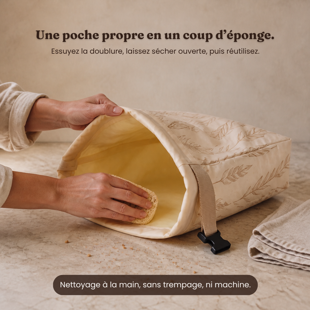 Sac à pain en coton et cire d'abeille