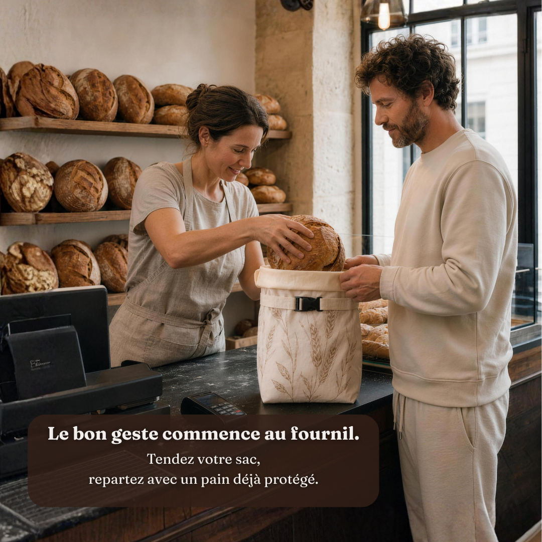 Sac à pain en coton et cire d'abeille